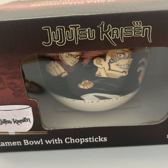 Just Funky Jujutsu Kaisen Ramen Bowl With Chopsticks 14oz Anime Themed - Picture 2 of 7